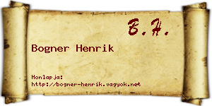 Bogner Henrik névjegykártya